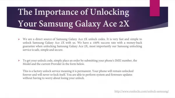The Importance of Unlocking Your Samsung Galaxy Ace 2X