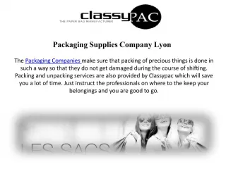 Packaging Supplies - slide 1