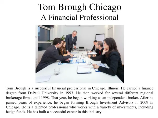 Tom Brough Chicago - A Financial Professional