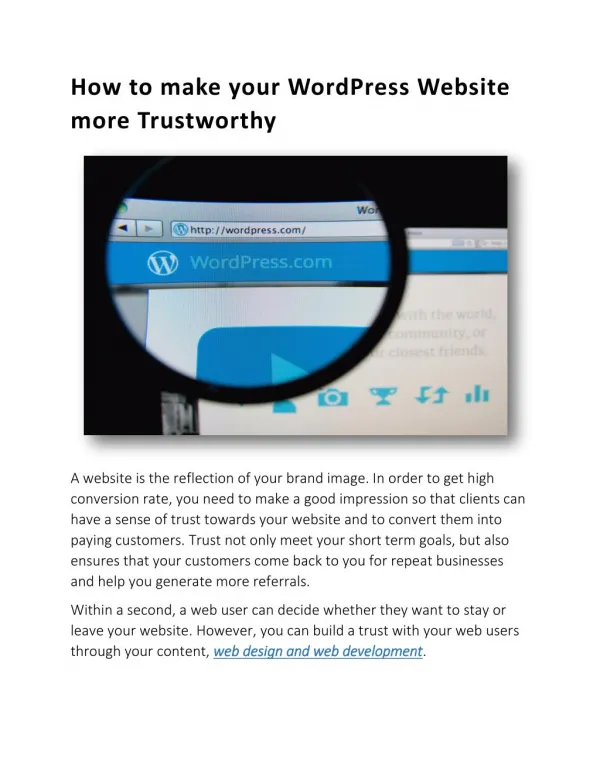 How to make your WordPress Website more Trustworthy