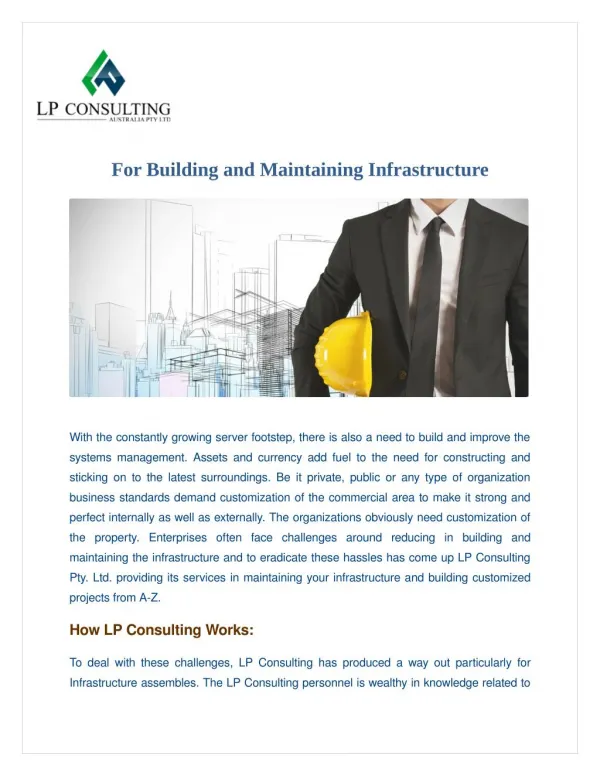 LP Consulting for Building and Maintaining Your Infrastructure