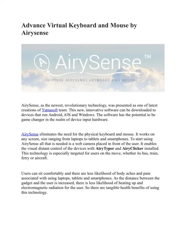 Advance Virtual Keyboard and Mouse by Airysense