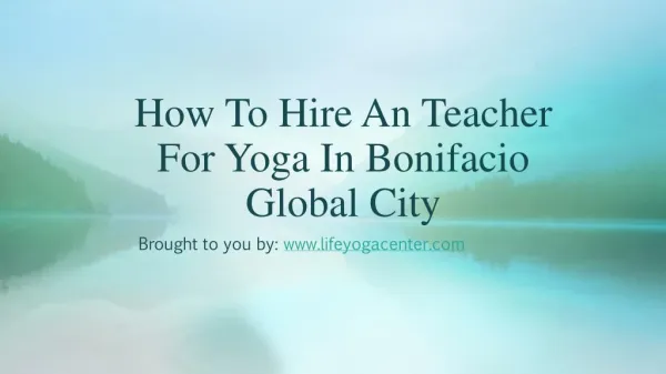 How To Hire An Teacher For Yoga In Bonifacio Global City