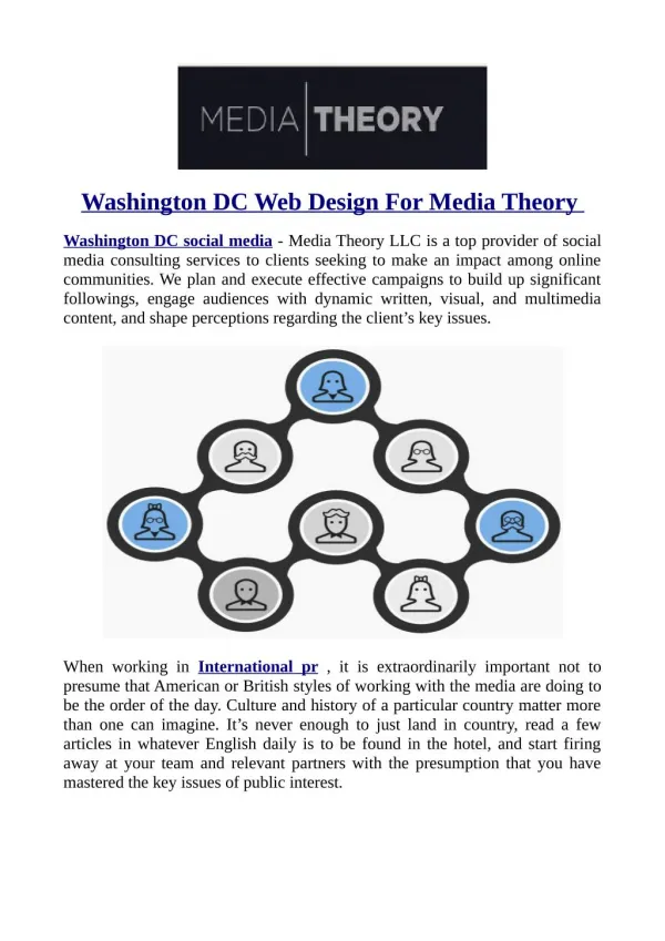 Washington DC Web Design For Media Theory