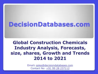 Construction Chemicals Market Research Report: Global Analysis 2014-2021 - slide 1