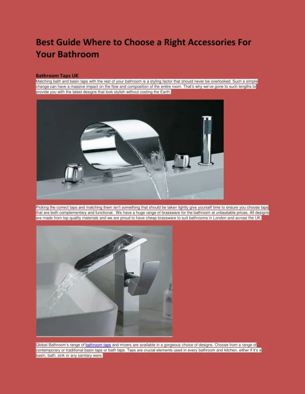 Best Guide Where to Choose a Right Accessories For Your Bathroom