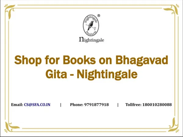Shop for Books on Bhagavad Gita - Nightingale