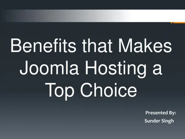 Benefits that Makes Joomla Hosting a Best Choice