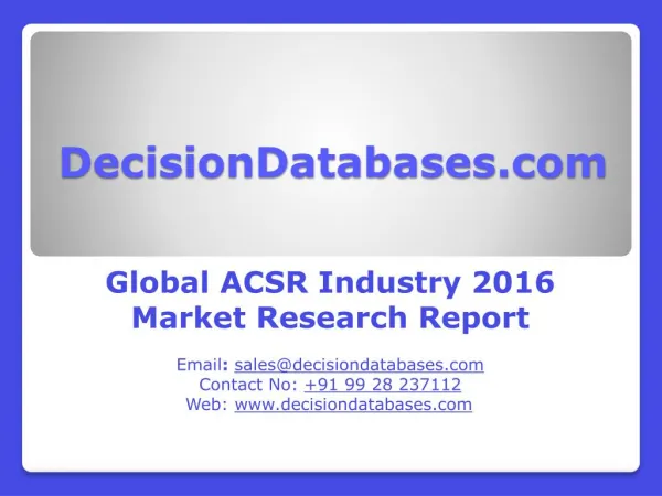 ACSR Market Analysis and Forecasts 2021