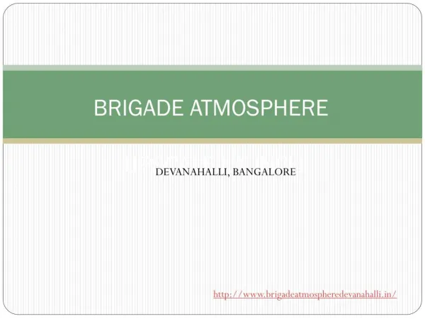 Brigade Atmosphere Pre Launch Villa Devanahalli Bangalore