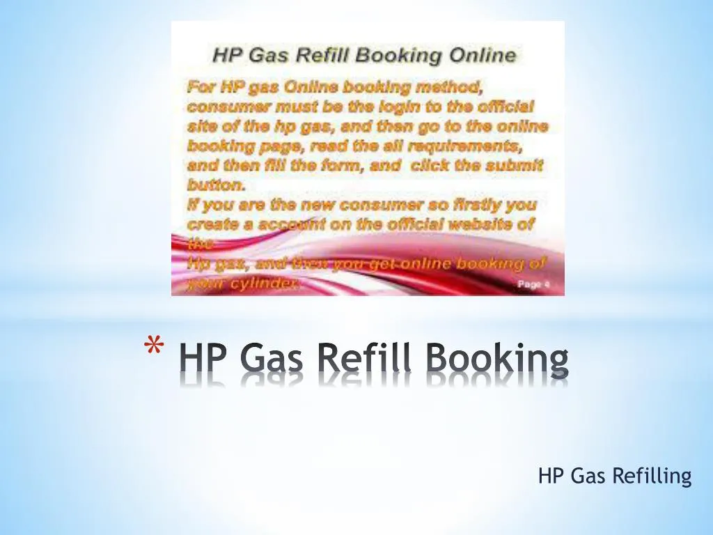 hp gas refill booking