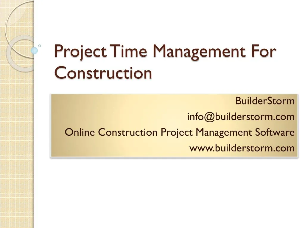 project time management for construction