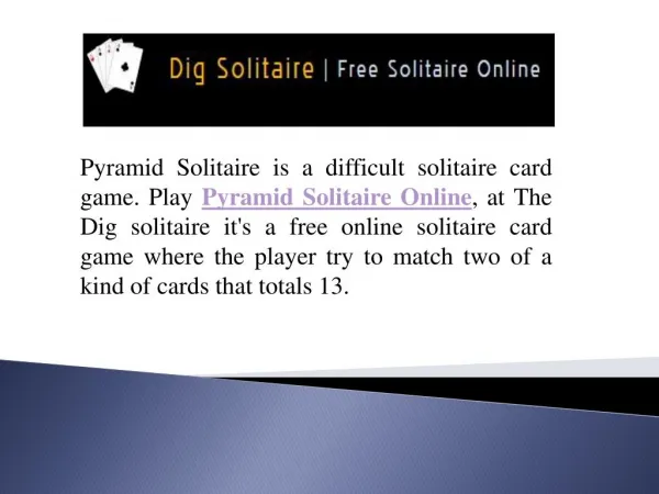 Pyramid Solitaire Online Free Play Here