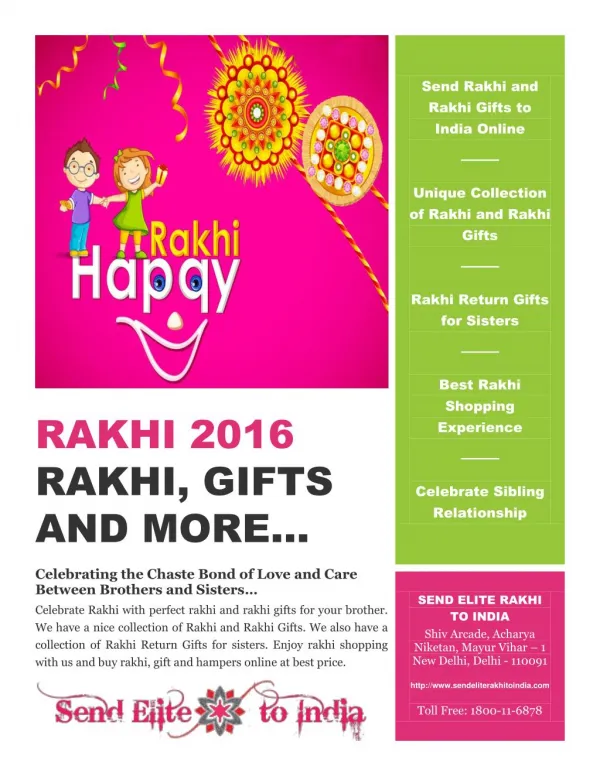 Rakhi and Rakhi Gifts 2016