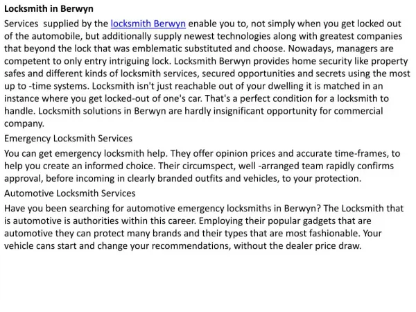 Locksmith Berwyn IL