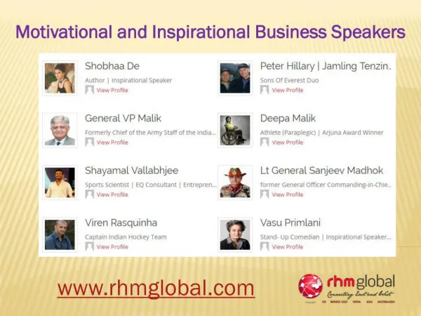 Top Motivational and Inspirational Business Speakers India