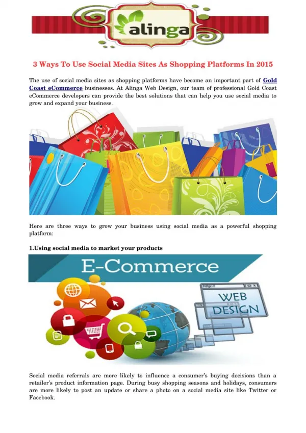 3 Ways To Use Social Media Sites As Shopping Platforms In 2015