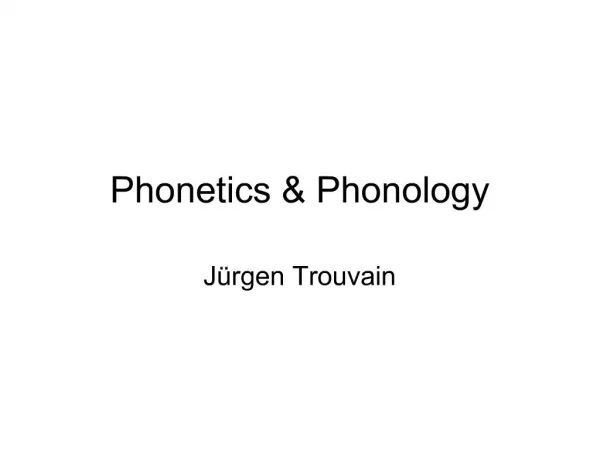 Phonetics Phonology