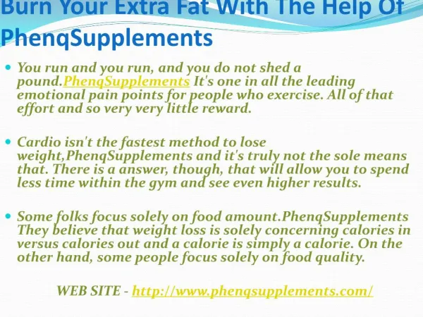 PhenqSupplements Is Well Known And Reputed Formula For weight Loss.