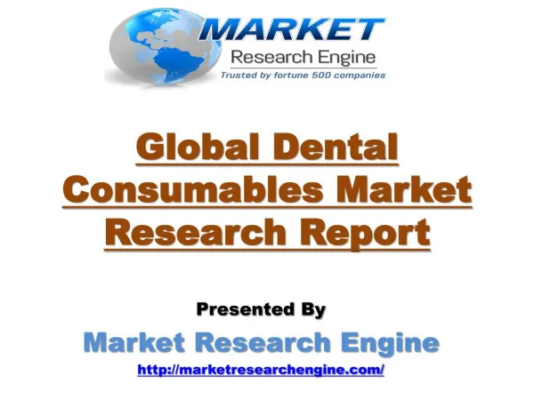 Global Dental Consumables Market will cross US$31.40 Billion Mark by 2022