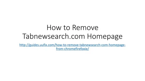 How to remove tabnewsearch.com homepage