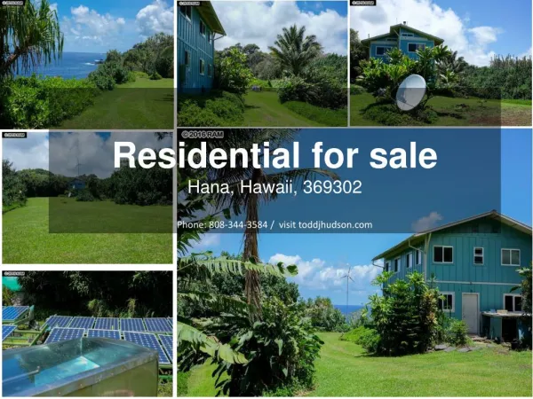 Residential for sale in hana, hawaii, 369302