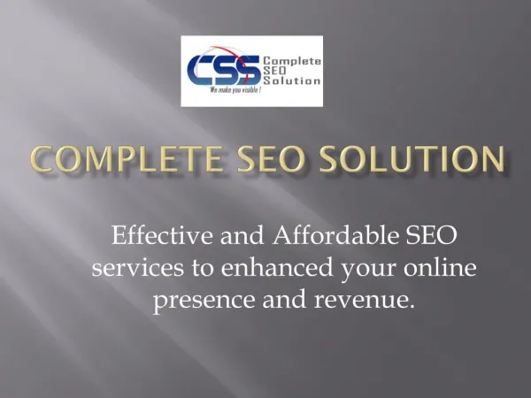 Affordable SEO Services by Complete SEO Solution