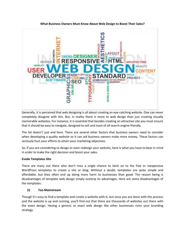 What Business Owners Must Know About Web Design to Boost Their Sales?