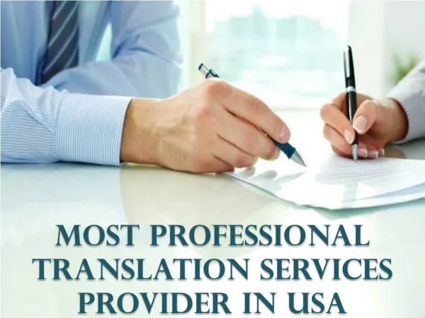 Most Professional Translation Services provider in USA