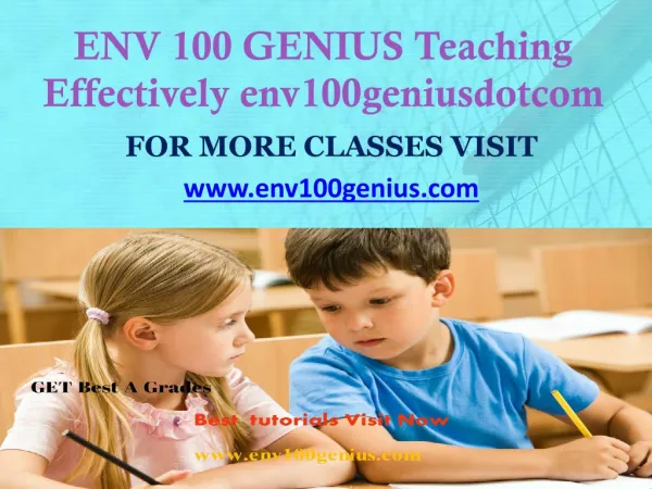 ENV 100 GENIUS Teaching Effectively env100geniusdotcom