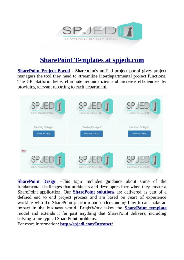 SharePoint Templates at spjedi.com