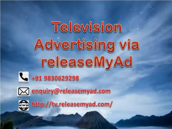 Now you can book your TV advertisements online through releaseMyAd