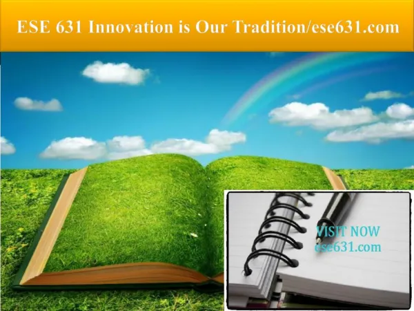ESE 631 Innovation is Our Tradition/ese631.com