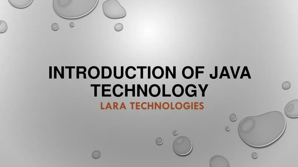 introduction of java technology