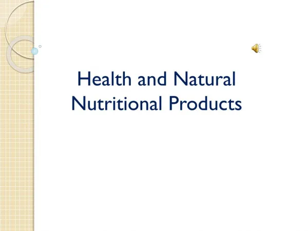 Health and Natural Nutritional Products