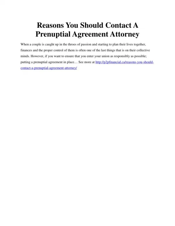 Reasons You Should Contact A Prenuptial Agreement Attorney