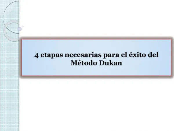 4 etapas necesarias para el éxito del Método Dukan