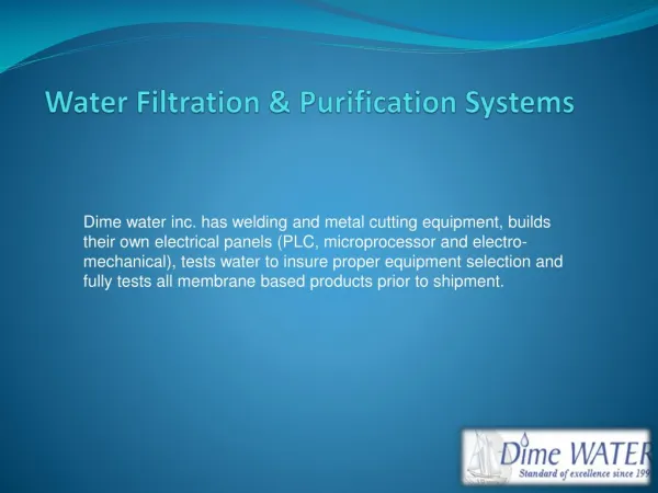 Water Filtration & Purification Systems