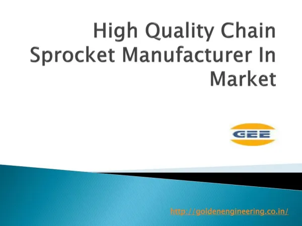 High Quality Chain Sprocket Manufacturer In Market