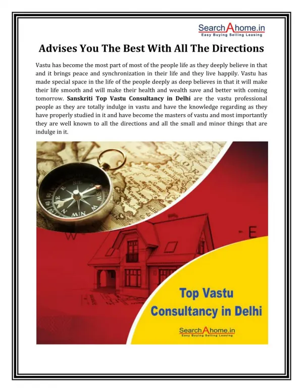 Sanskriti Top Vastu Consultancy in Delhi