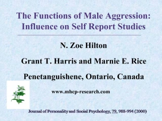 The Functions of Male Aggression :Influence on Self Report Studies - slide 1