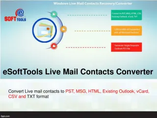 Convert Live Mail Contacts to Outlook With Live Mail Contacts Converter - slide 1