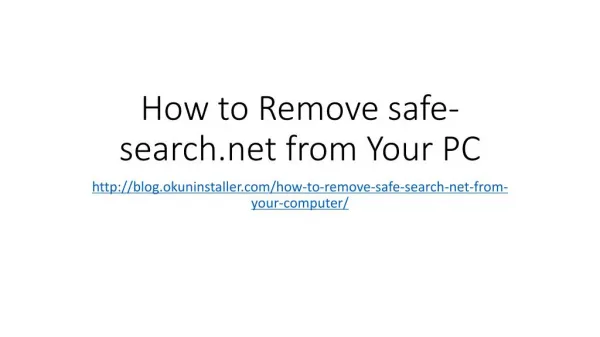 How to Remove safe-search.net from Your PC