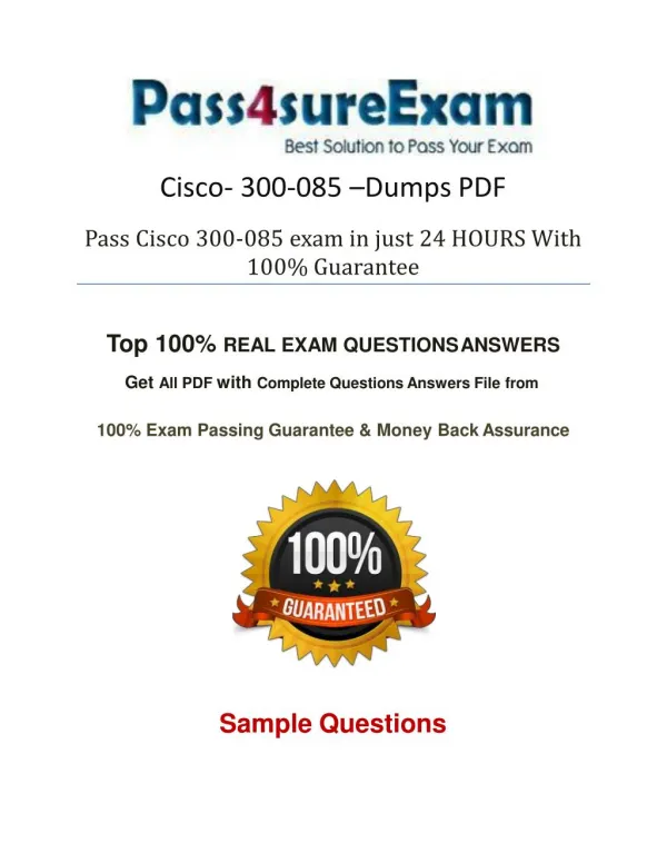 300-085 Questions Answers With 100% Passing Guarantee