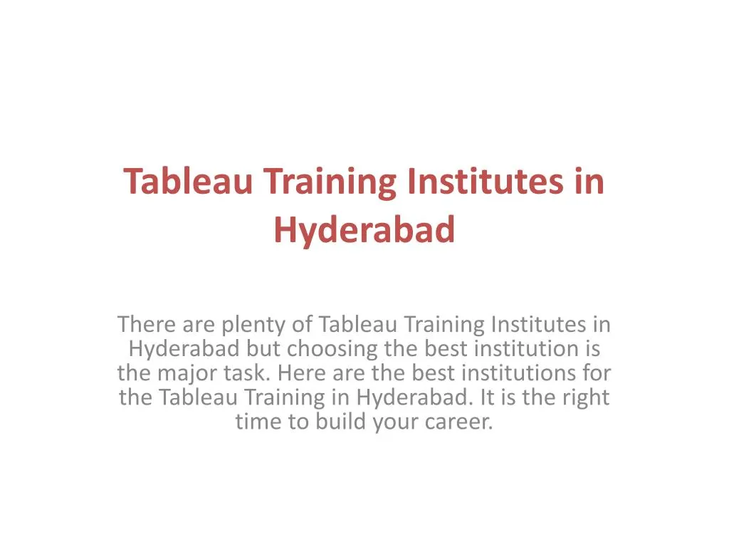 tableau training institutes in hyderabad