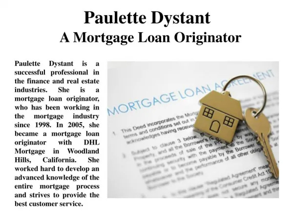 Paulette Dystant A Mortgage Loan Originator