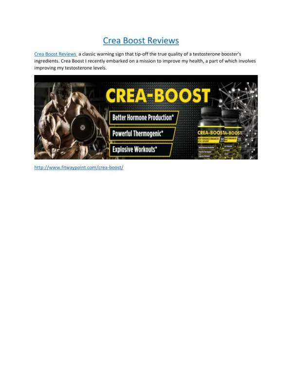Crea Boost- Help Raise The Amount of Testosterone Power