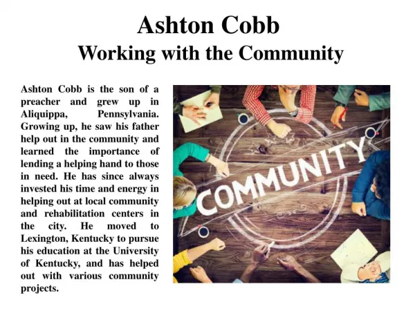 Ashton Cobb Working with the Community