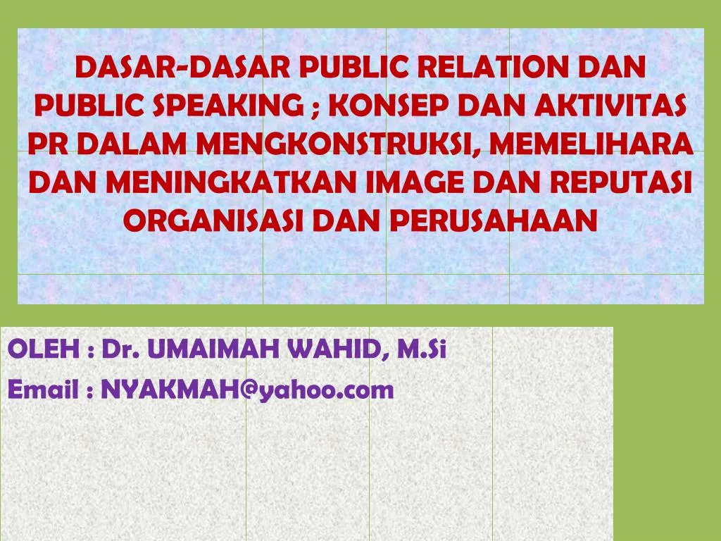 oleh dr umaimah wahid m si email nyakmah@yahoo com