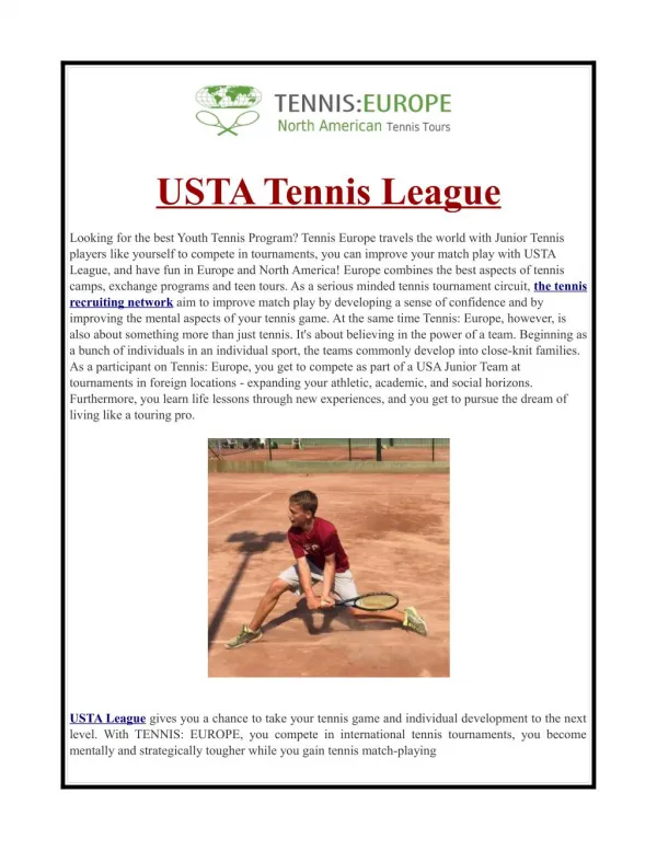 The tennis recruiting network